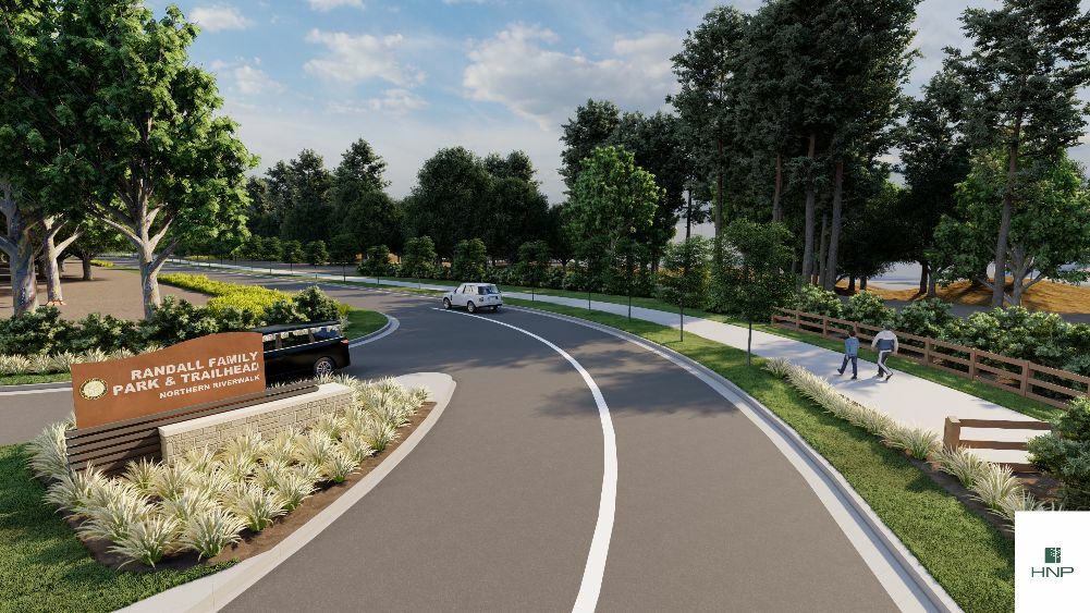 Randall Family Park and Trailhead rendering, HNP Landscape Architecture